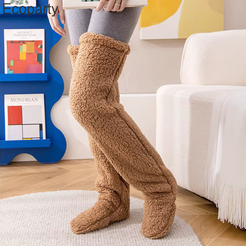 Thermische Bettsocken mit Fleecefutter und rutschhemmender Sohle (Einheitsgröße)