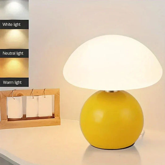 LumièreVintage - Creme Champignon Lampe - Französische Vintage Lampe