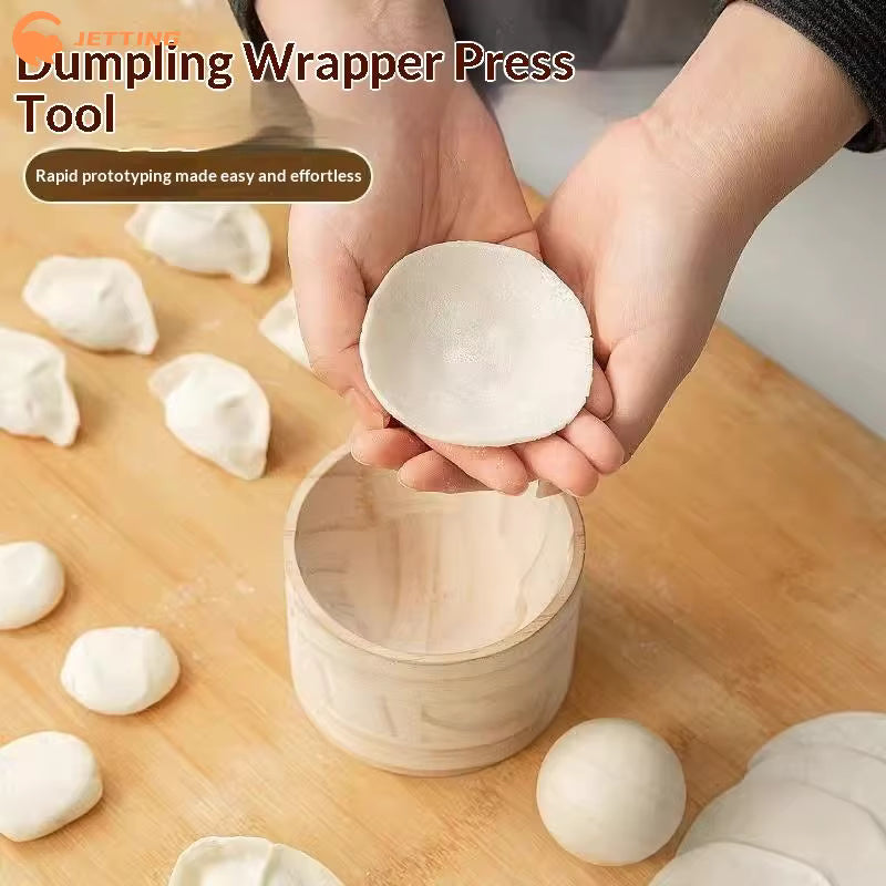 Effektiver natürlicher Teigschneider aus Holz für Dumplings (inklusive Basis und Kugel)