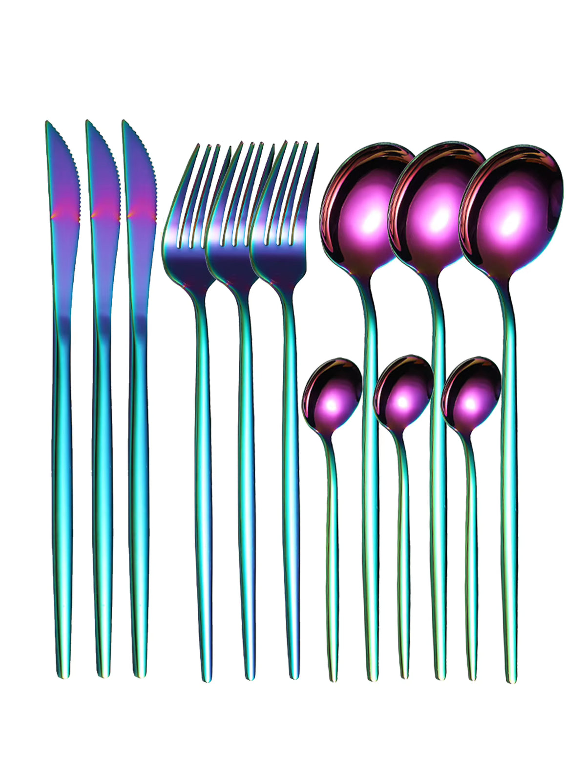 Schlankes Besteckset aus 304er Edelstahl (12-teilig)