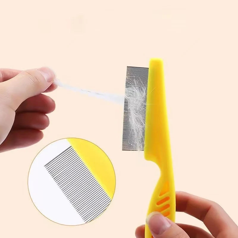 Ergonomischer Bogenhandgriff und rostfreie Stahlzahn-Fellkamm (für Katzen und Hunde)