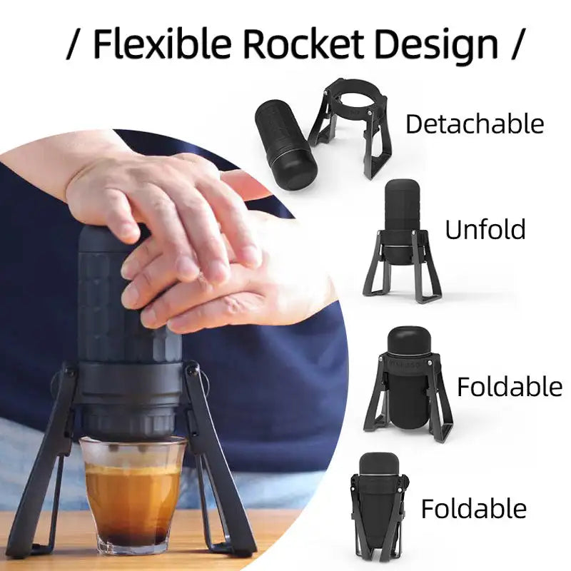 Tragbare manuelle Espressomaschine für zwei Shots (180 ml)