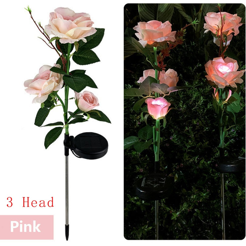 LumiRose - Solar LED Rosenblüten-Nachtlampe für den Garten