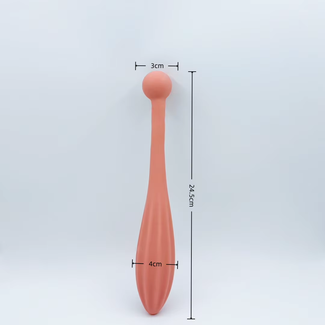 Weicher Silikon-Gesichtsmassagestab mit zwei Köpfen und ergonomischem Design