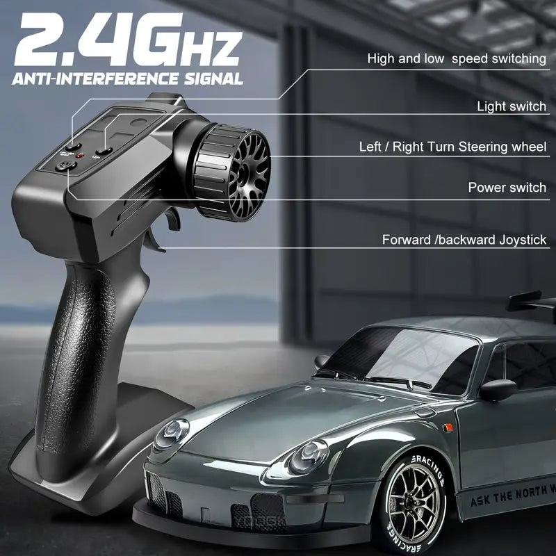 DriftMaster - RC Drift Car 1:24 | 4WD-styring | LED-lys | Genopladeligt batteri