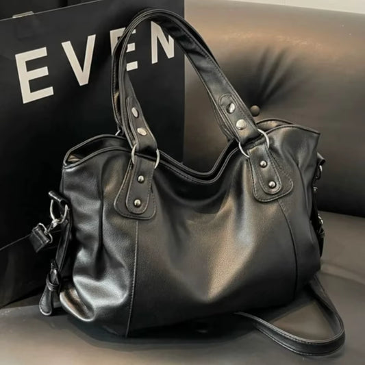 Geräumige weiche Lederschultertasche (passend für A4)