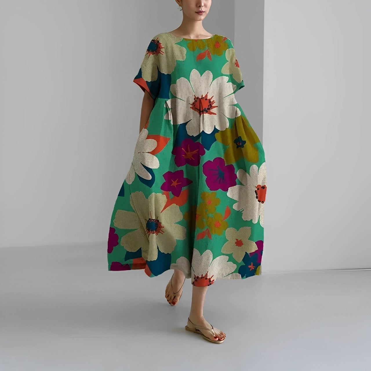 Aurelia - Boho Weite Blumen-Kleid