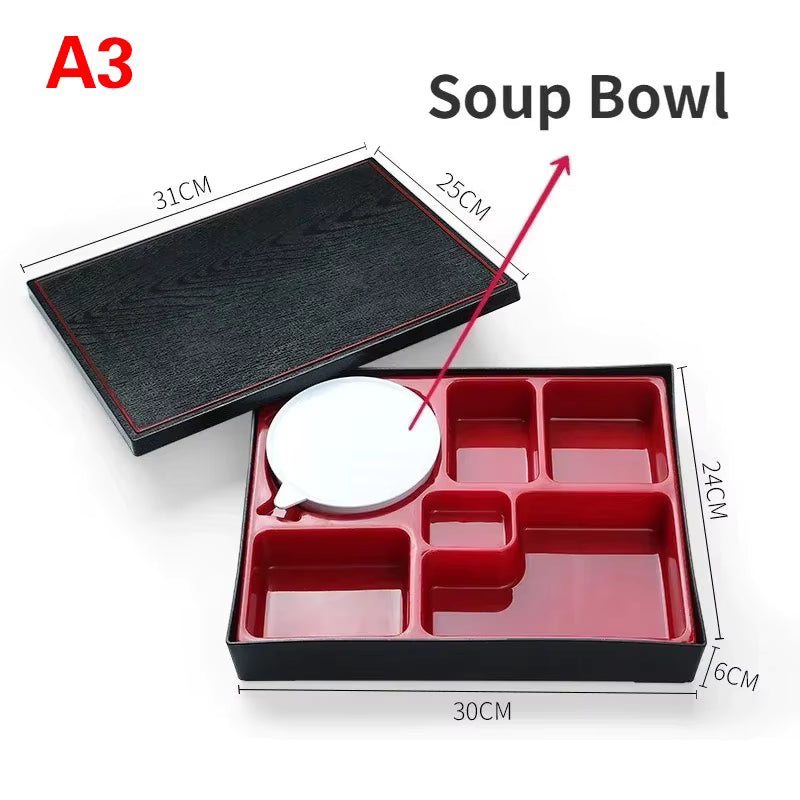 Tragbare Bento-Box mit herausnehmbaren Fächern