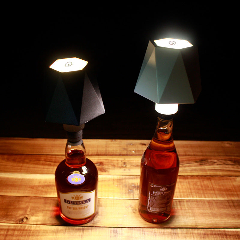 CorkLume | Kabelloser Lampenkopf für Weinflaschen - wiederaufladbare LED-Touchlampe für Flaschen, Wohnkultur