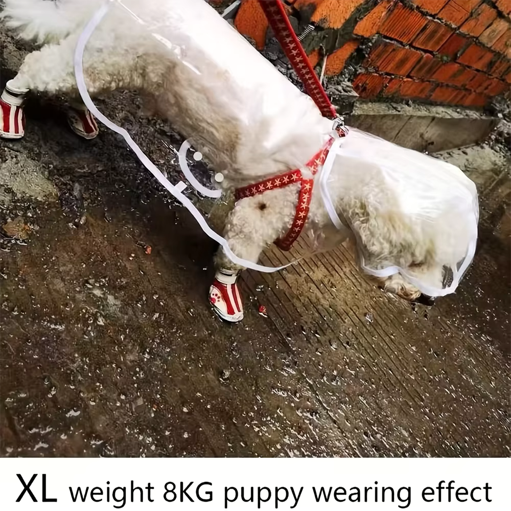 Transparenter wasserdichter Regenmantel für Hunde mit Kapuze (S-4XL)