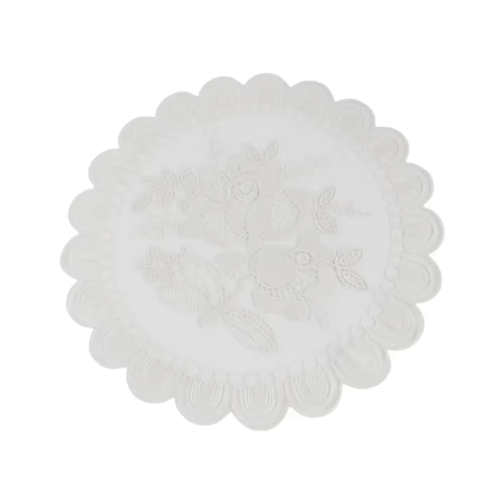 Vintage blondebroderet varme- og spildresistent bordmåtte (flere størrelser)