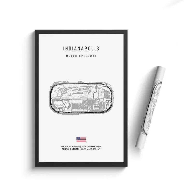 Hochdetaillierter Leinwanddruck der Rennstrecke von Imola (gerollt, ungerahmt)