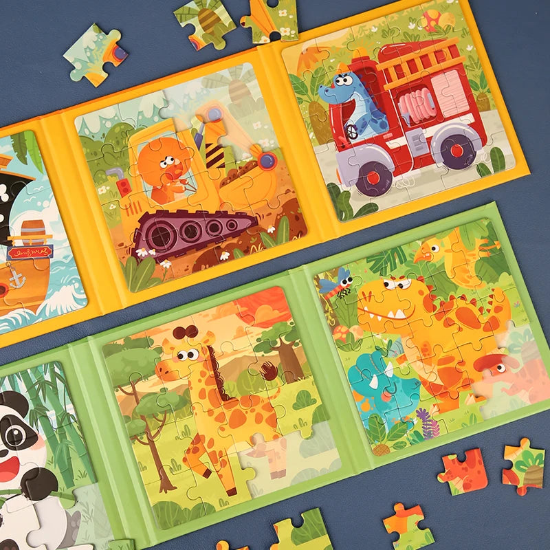 Magnetisches Holzpuzzle-Buch (3-in-1)