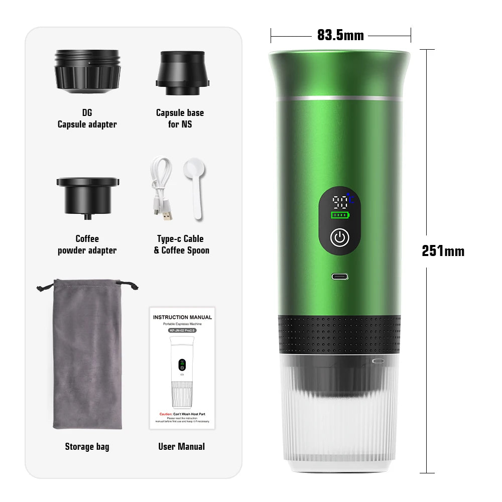 Tragbare digitale 20-Bar-Espressomaschine (3-in-1)