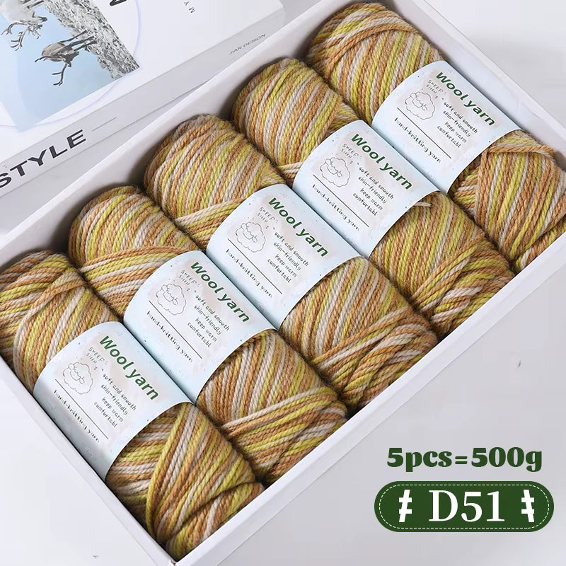 Farbverlaufsfarbenes dickes Alpakagarn (500-g-Packung)