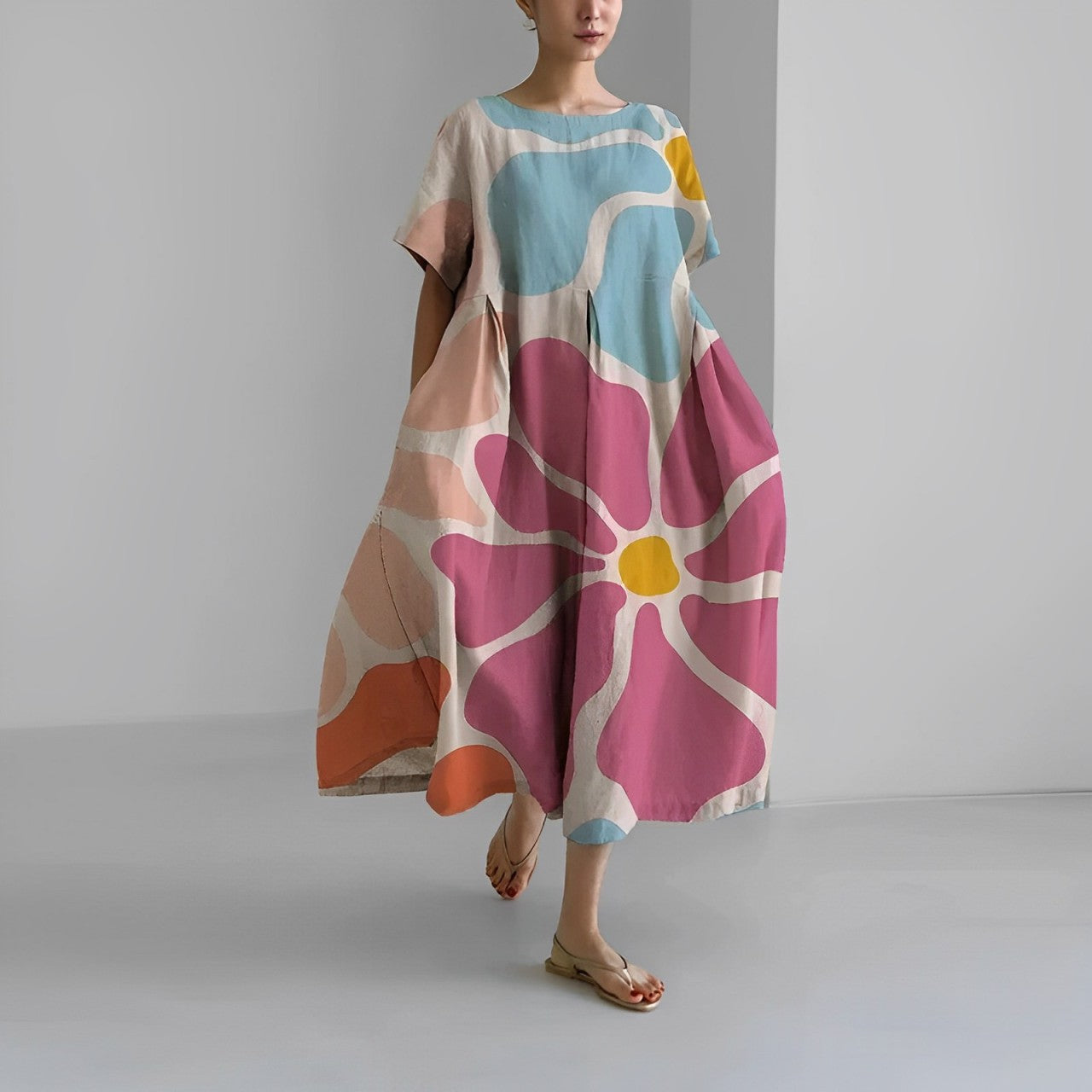 Aurelia - Boho Weite Blumen-Kleid
