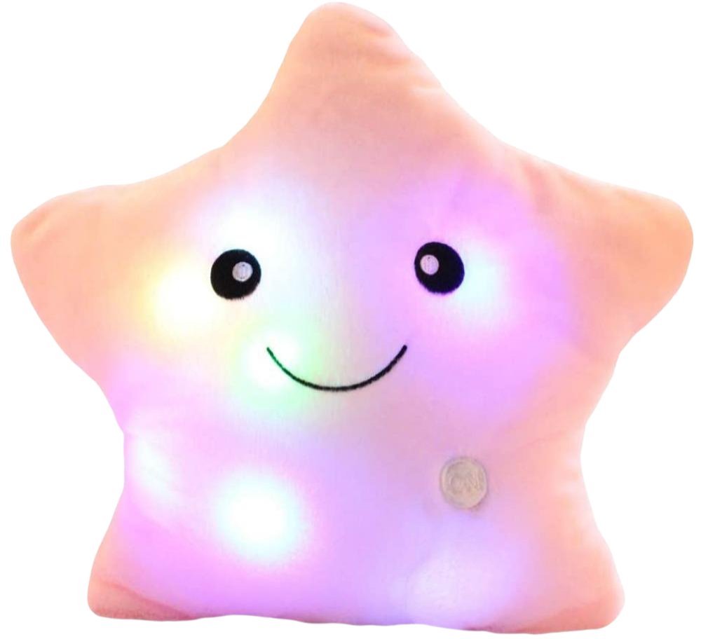 Variant image for Starlight Glow Kussen - Blødt Nattelys med Multifarvet LED til Børn, 37x35 cm, Sikker Polyester-2