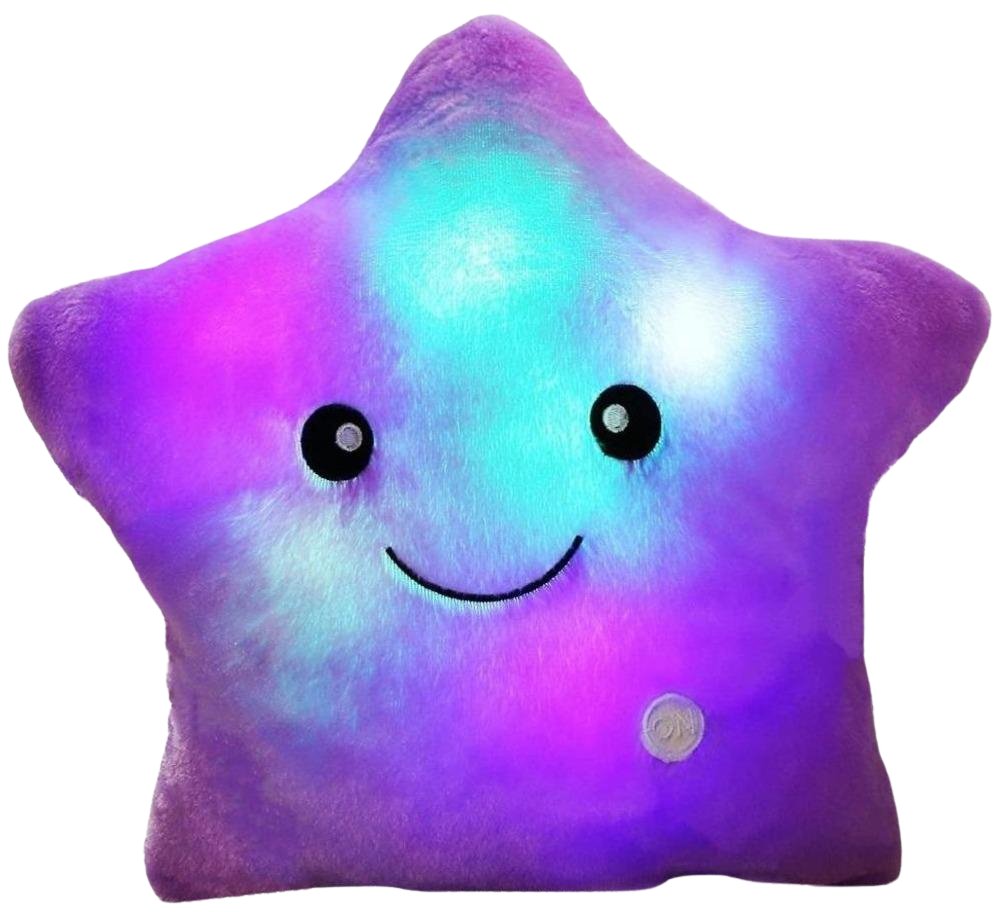 Variant image for Starlight Glow Kussen - Blødt Nattelys med Multifarvet LED til Børn, 37x35 cm, Sikker Polyester-5