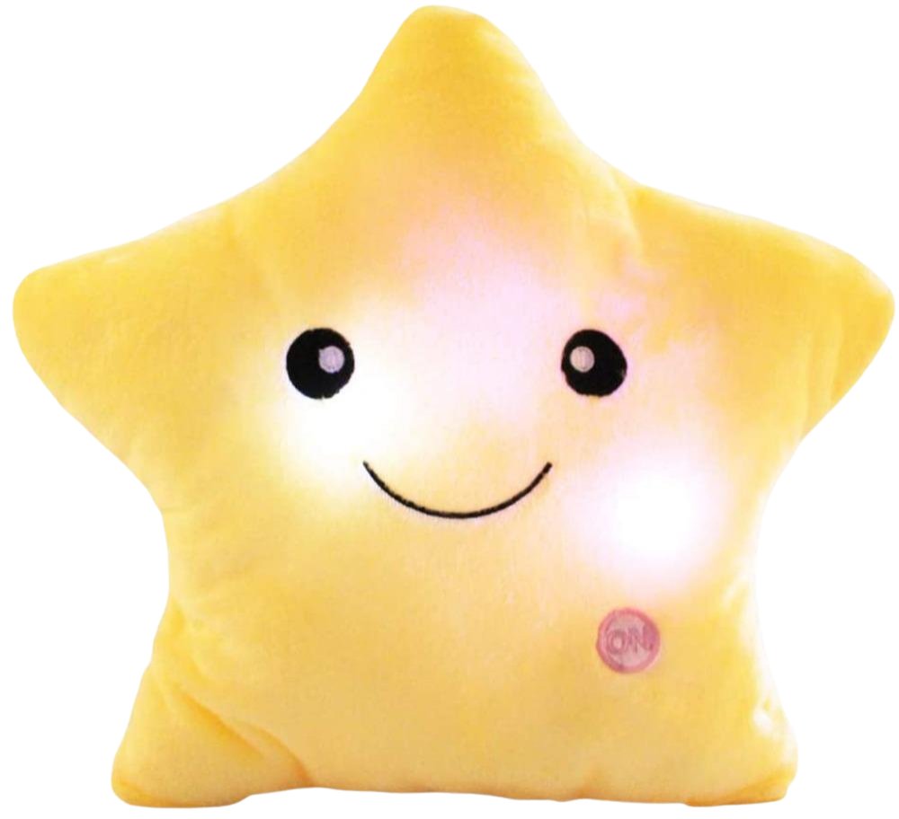 Variant image for Starlight Glow Kussen - Blødt Nattelys med Multifarvet LED til Børn, 37x35 cm, Sikker Polyester-3