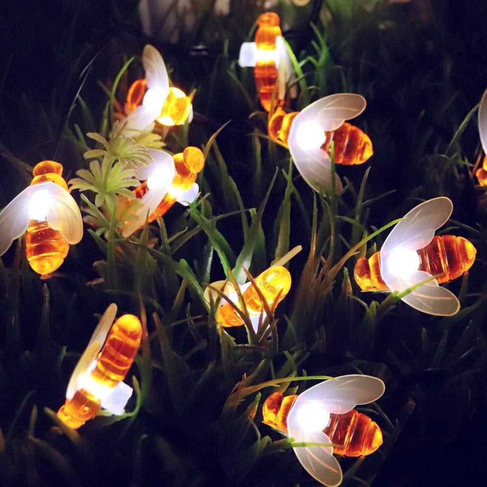 HoneyGlow - Honigbienen Solarlichter - wasserdicht und gartenfreundlich