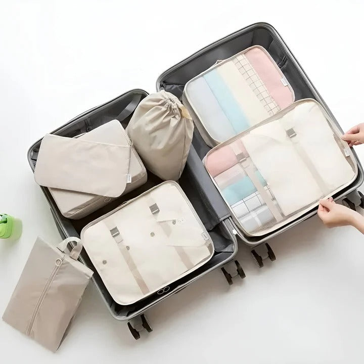 7-teiliges Set mit Packwürfeln – Kleidungsspeicherung für Reisen und Koffer