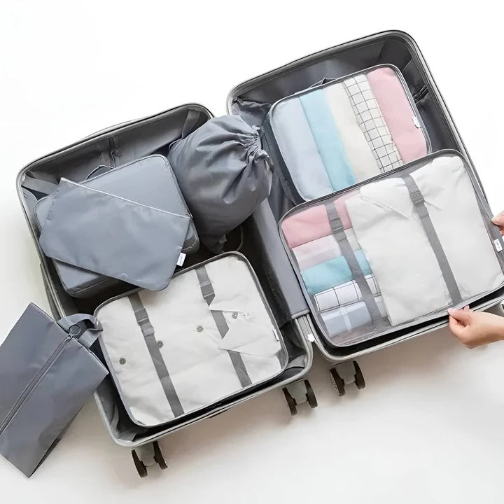 7-teiliges Set mit Packwürfeln – Kleidungsspeicherung für Reisen und Koffer