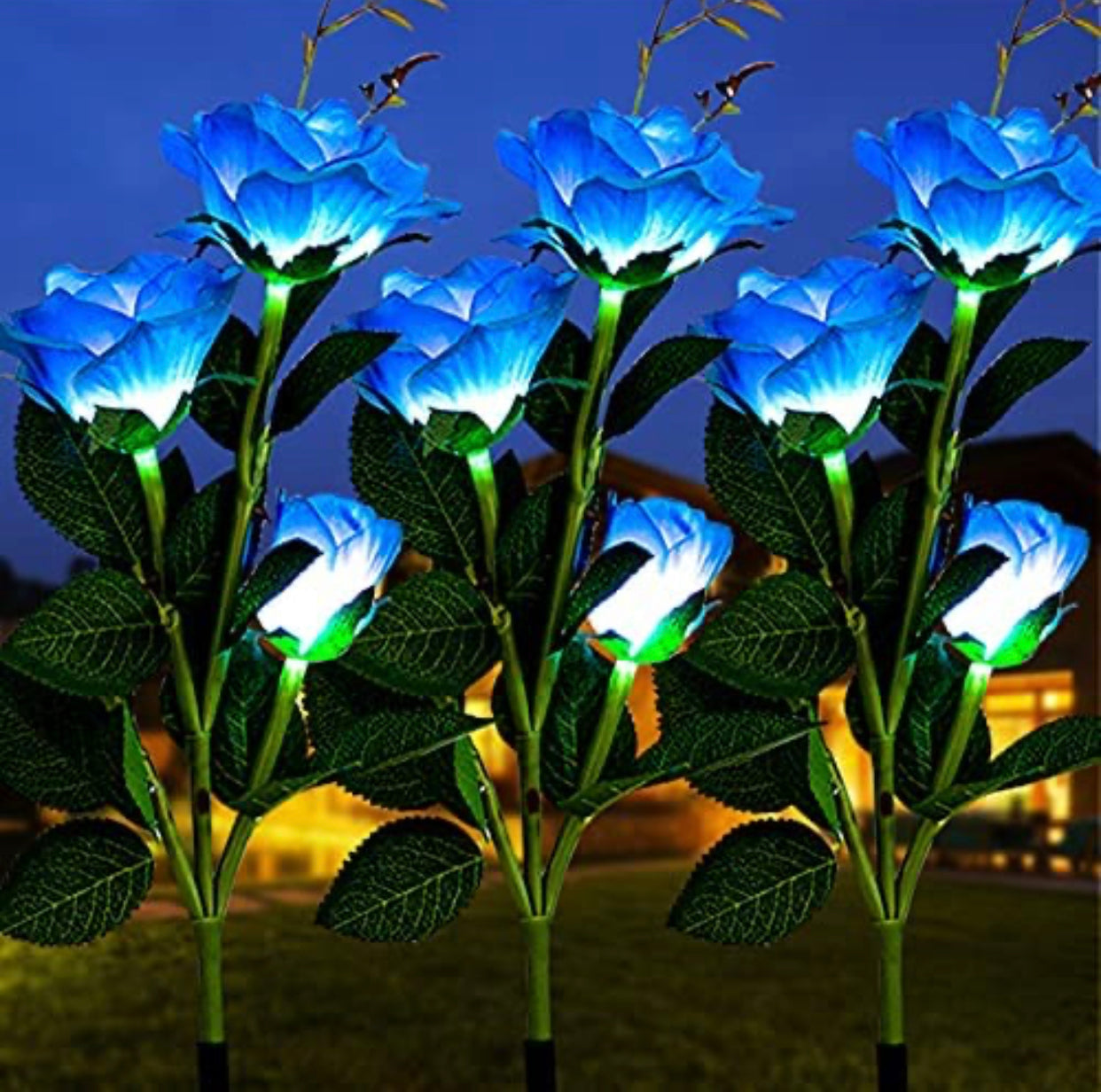 LuminaBloom - Solar-Rosetten mit LED (Packung mit 2)
