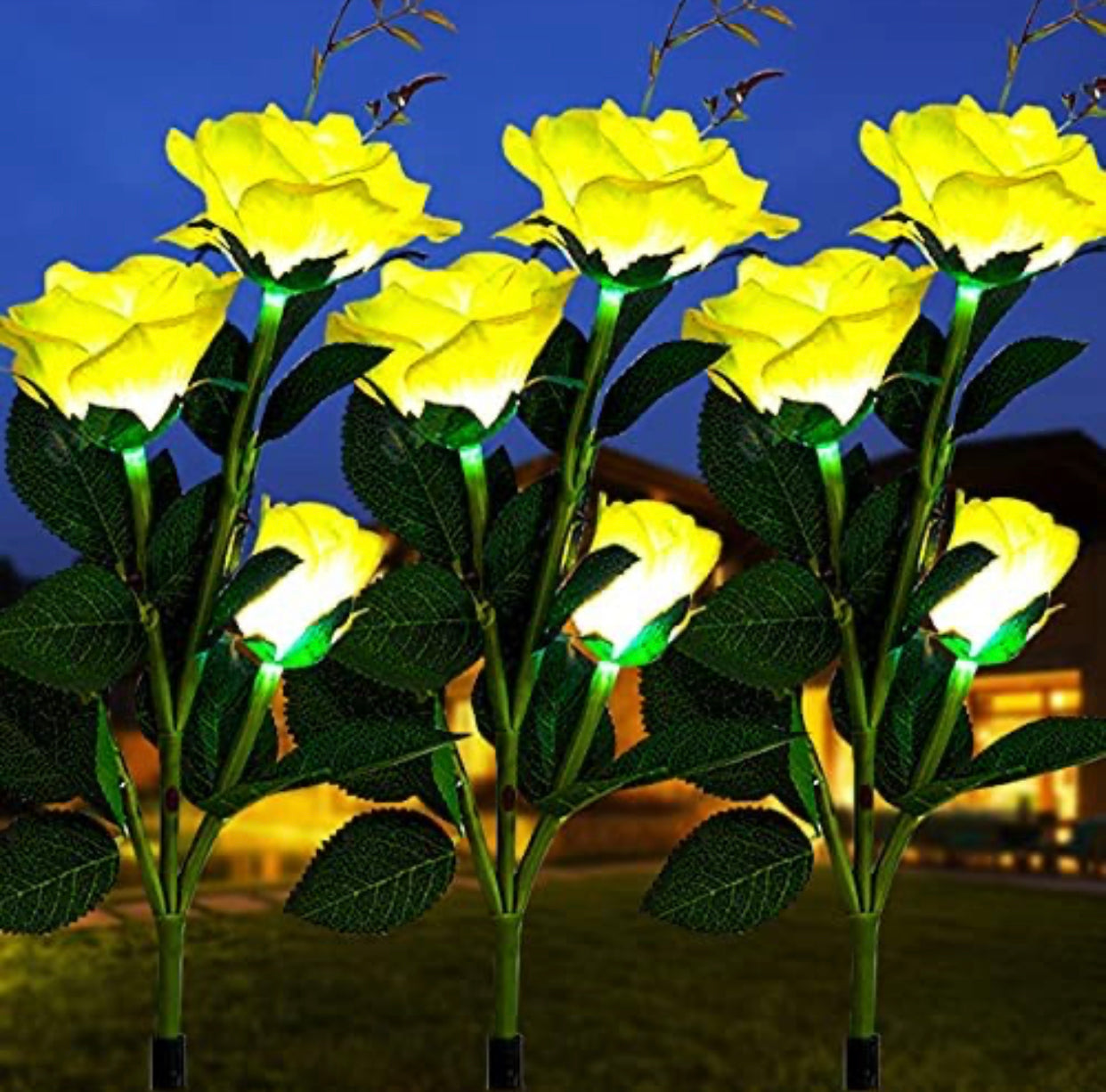 LuminaBloom - Solar-Rosetten mit LED (Packung mit 2)