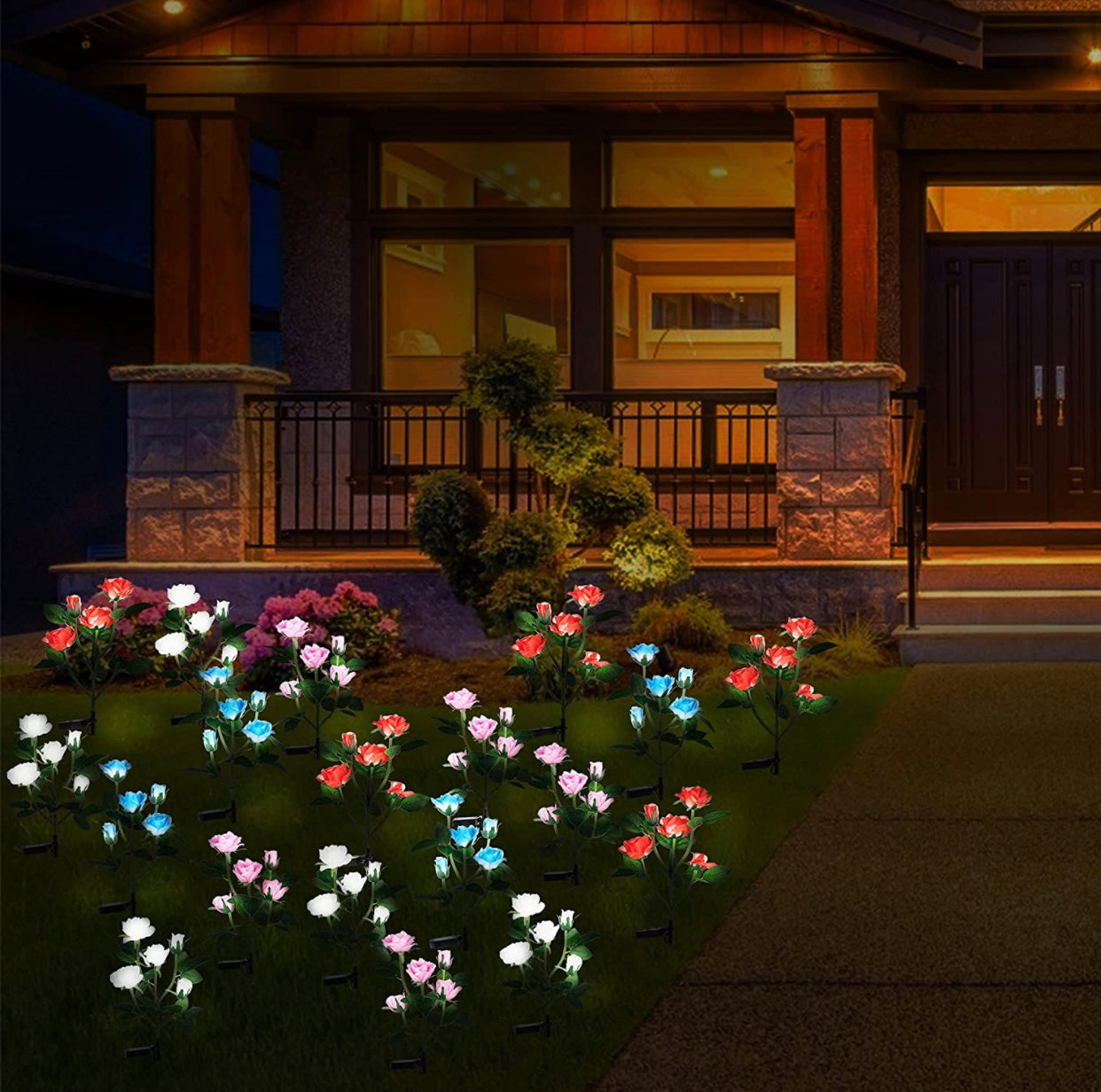LuminaBloom - Solar-Rosetten mit LED (Packung mit 2)