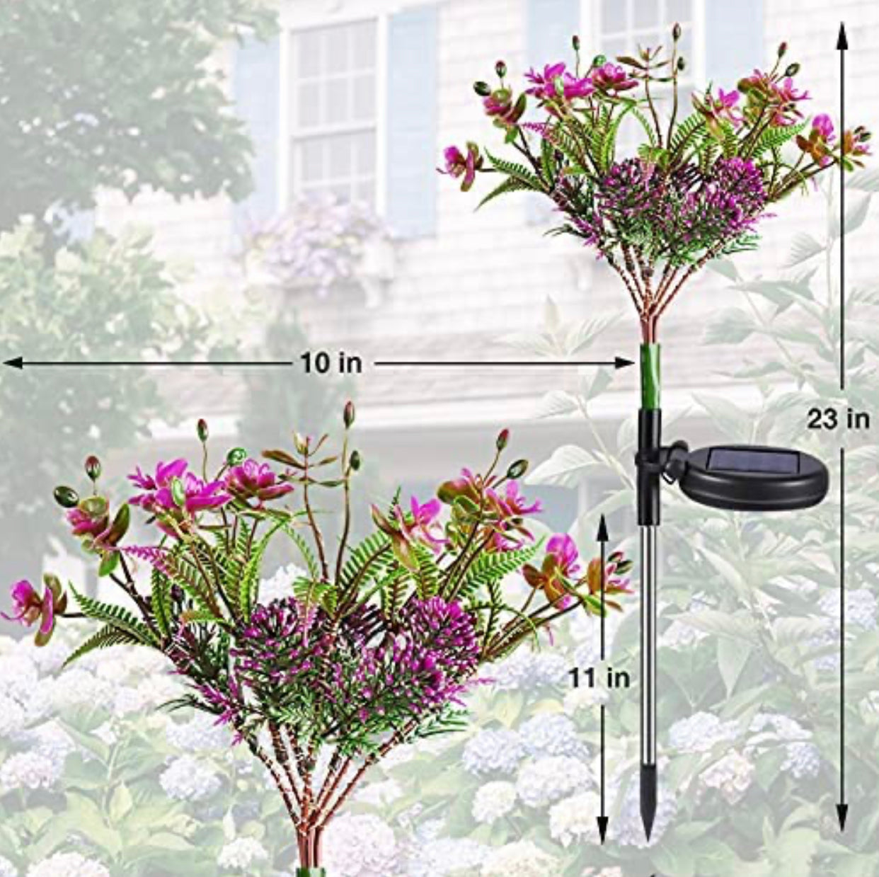 SolarFlora - 2er-Pack Solar-Phalaenopsis-Blumenlichter, wasserdicht