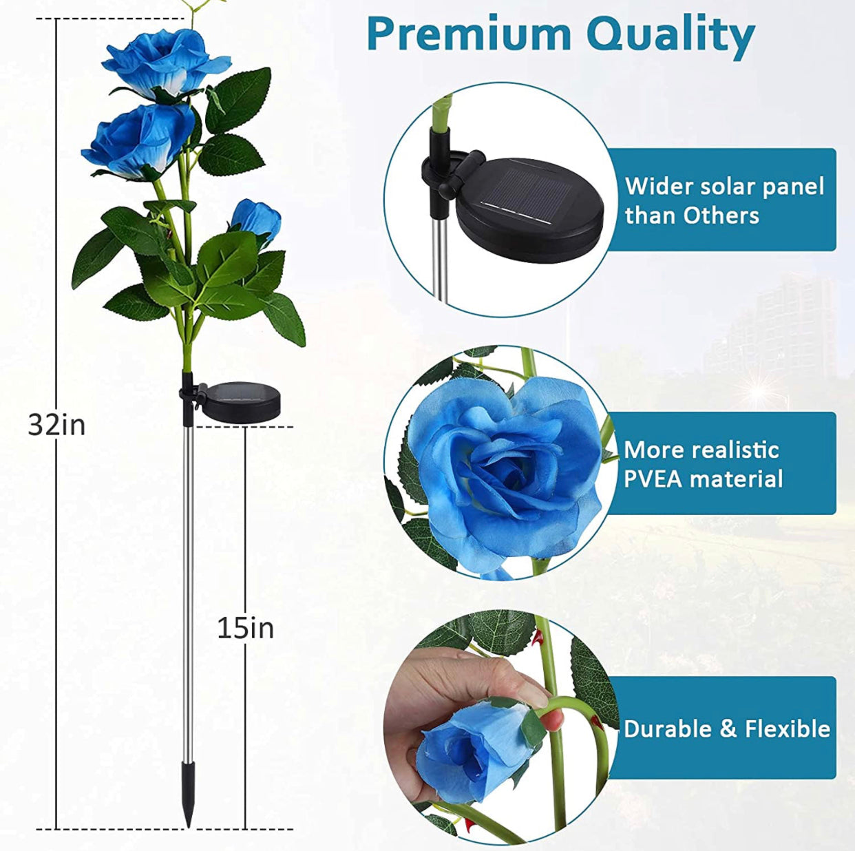 LuminaBloom - Solar-Rosetten mit LED (Packung mit 2)