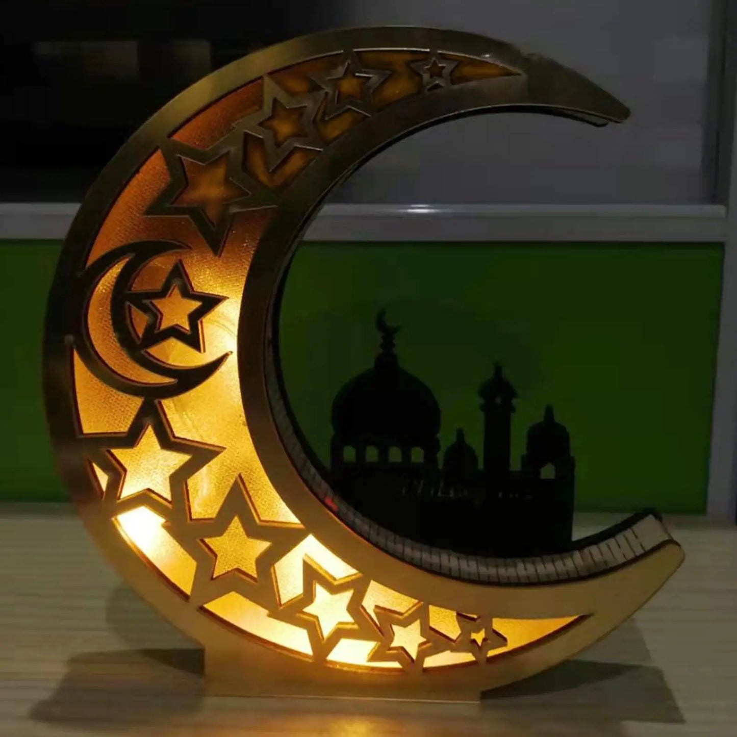 Maan-Geleide Lampe 30 cm med Varm Hvidt Lys til Ramadan og Eid Dekoration – Miljøvenlig og Nem at Installere-1