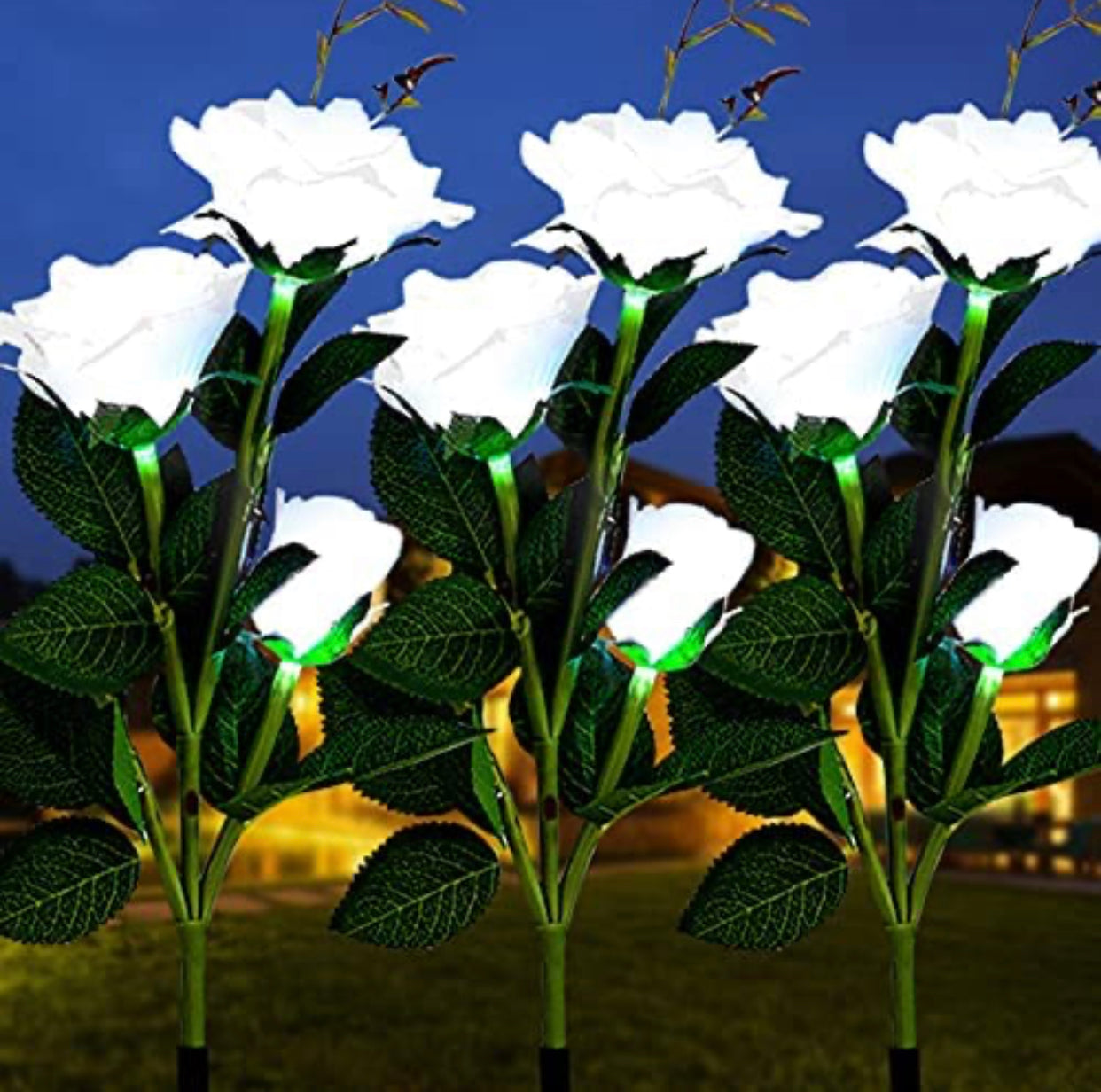 LuminaBloom - Solar-Rosetten mit LED (Packung mit 2)
