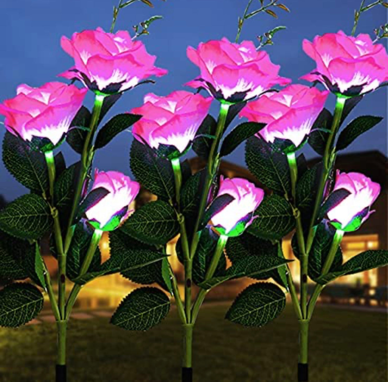 LuminaBloom - Solar-Rosetten mit LED (Packung mit 2)