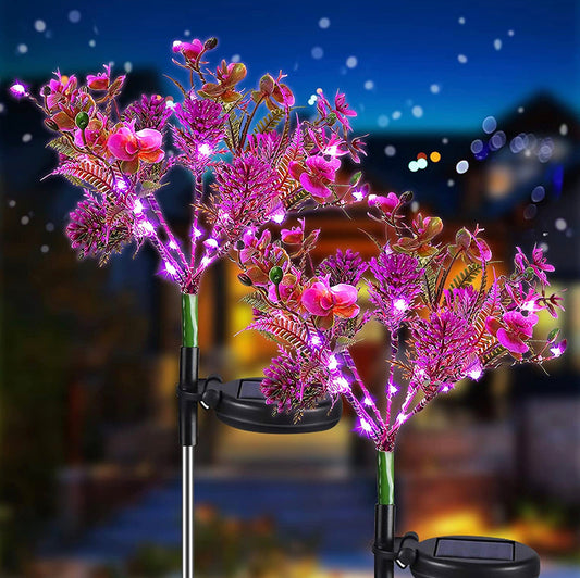 SolarFlora - 2er-Pack Solar-Phalaenopsis-Blumenlichter, wasserdicht