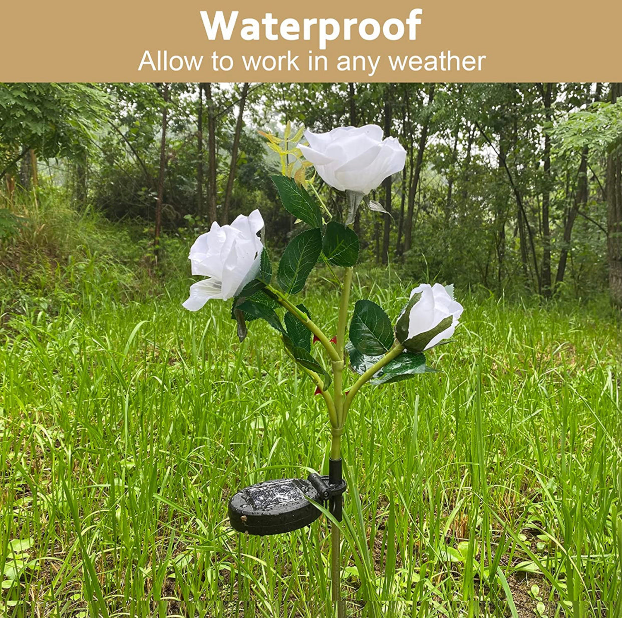 LuminaBloom - Solar-Rosetten mit LED (Packung mit 2)