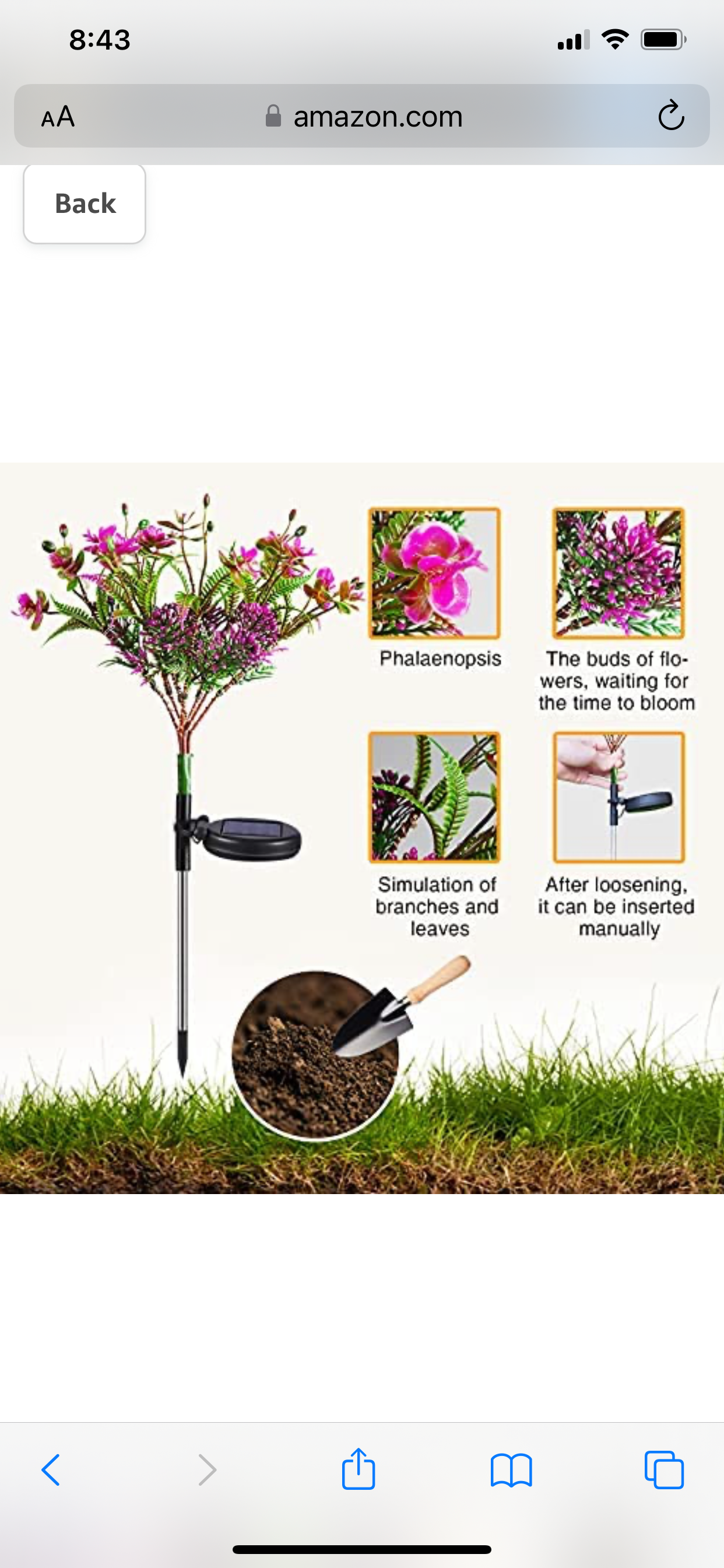 SolarFlora - 2er-Pack Solar-Phalaenopsis-Blumenlichter, wasserdicht