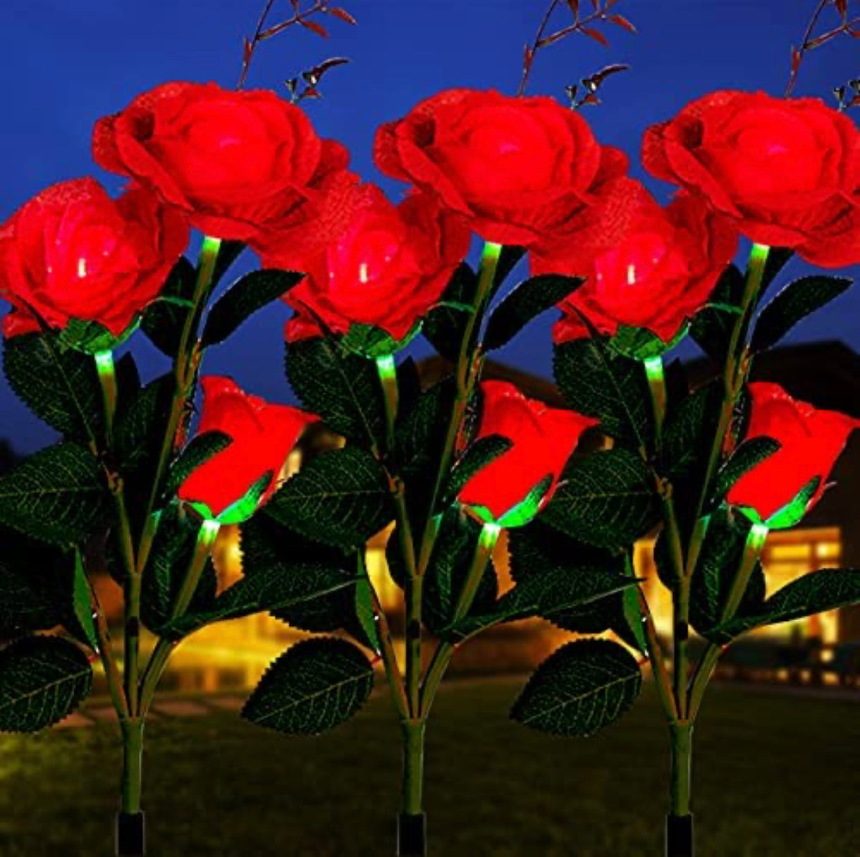 LuminaBloom - Solar-Rosetten mit LED (Packung mit 2)