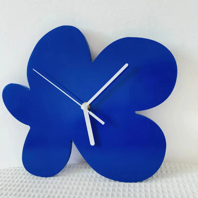 CobaltTick | Klassische blaue geometrische Wanduhr - Modernes dekoratives Design, minimalistische Wanddekoration