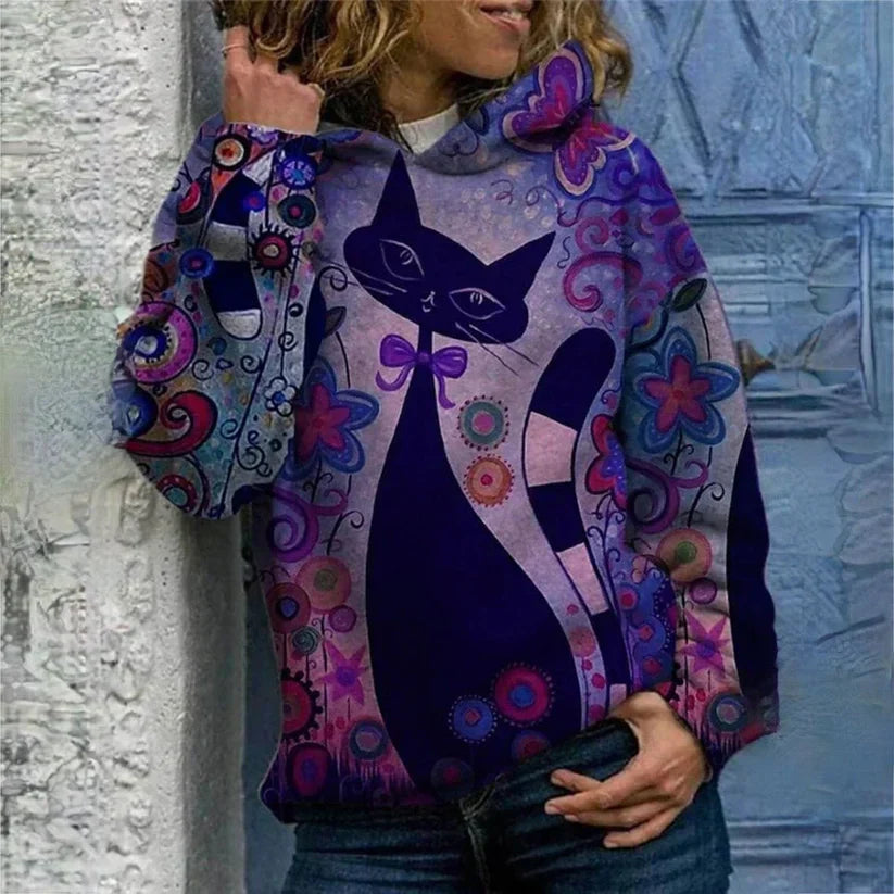 Aria - Eleganter Hoodie mit Calicodruck