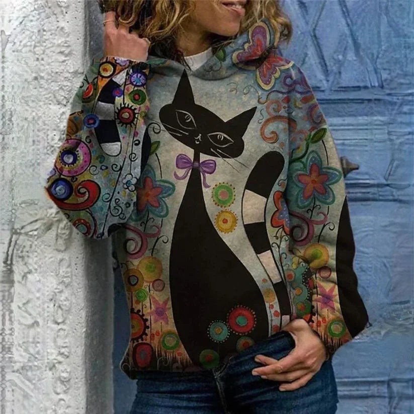 Aria - Eleganter Hoodie mit Calicodruck