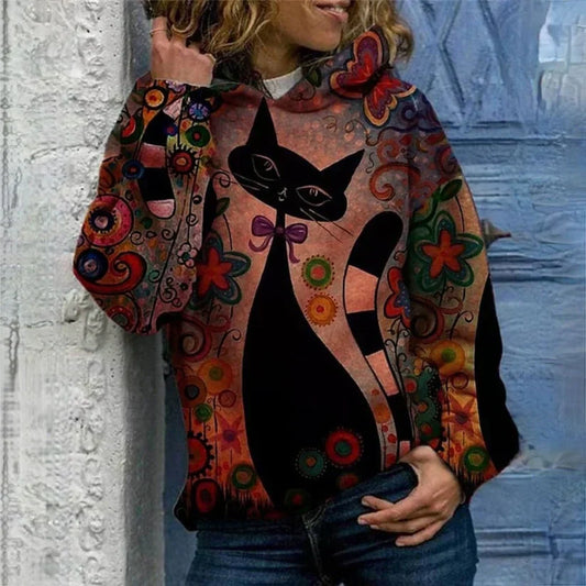 Aria - Eleganter Hoodie mit Calicodruck