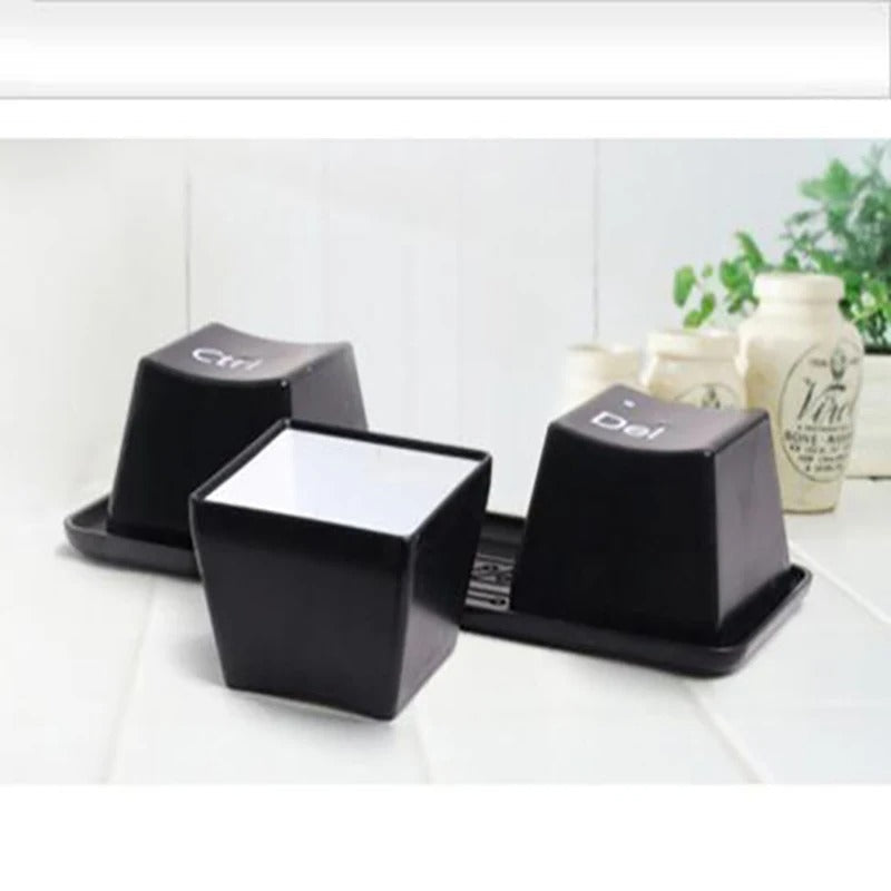 TechCups - 3-teiliges kreatives Ctrl-Alt-Del-Tastatursatz mit Tassen