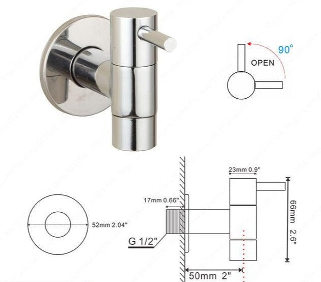 AquaStyle - Minimalistischer, wandmontierter Wasserhahn für das Badezimmer