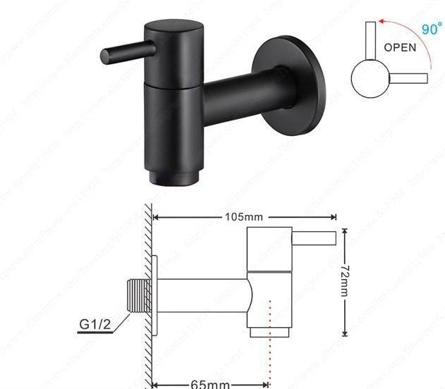 AquaStyle - Minimalistischer, wandmontierter Wasserhahn für das Badezimmer
