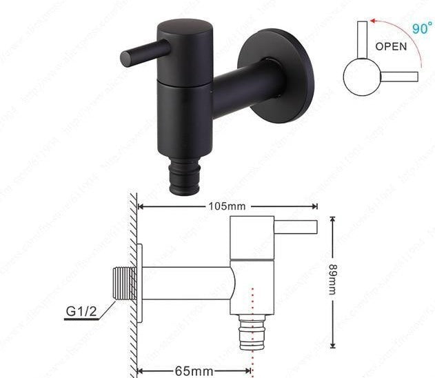 AquaStyle - Minimalistischer, wandmontierter Wasserhahn für das Badezimmer