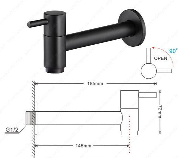 AquaStyle - Minimalistischer, wandmontierter Wasserhahn für das Badezimmer