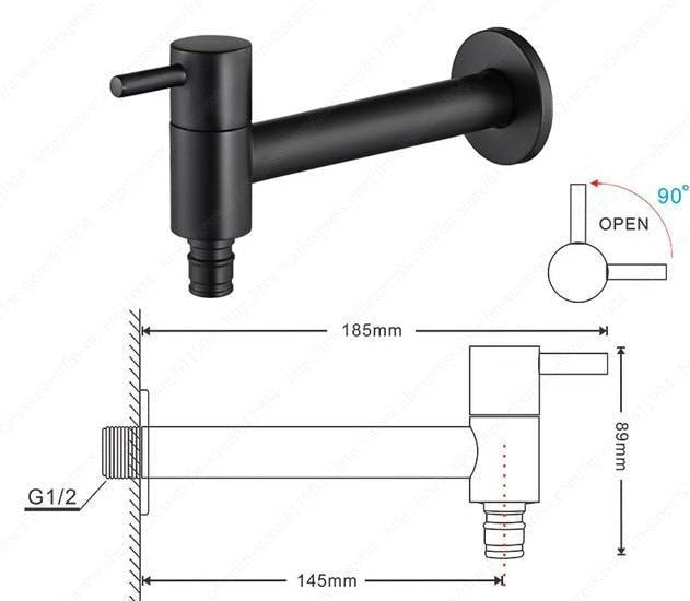 AquaStyle - Minimalistischer, wandmontierter Wasserhahn für das Badezimmer