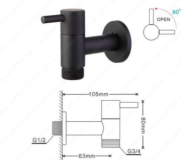AquaStyle - Minimalistischer, wandmontierter Wasserhahn für das Badezimmer