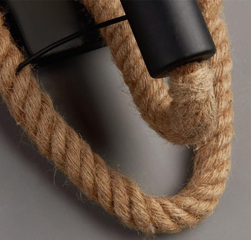 TwineLuxe - Vintage Seil-Wandleuchte - Eisen- und Seil-Design im Industriedesign
